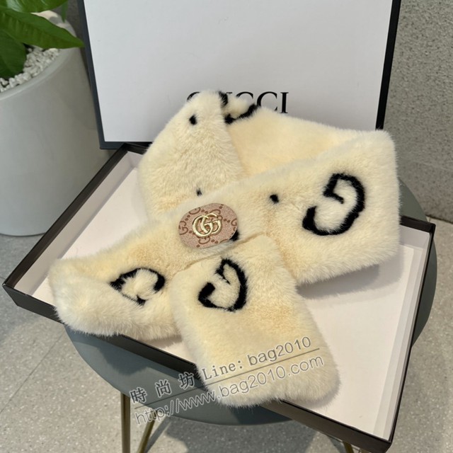 Gucci經典羊絨圍巾 古馳保暖圍脖 古琦仿皮草圍脖  mmj1605